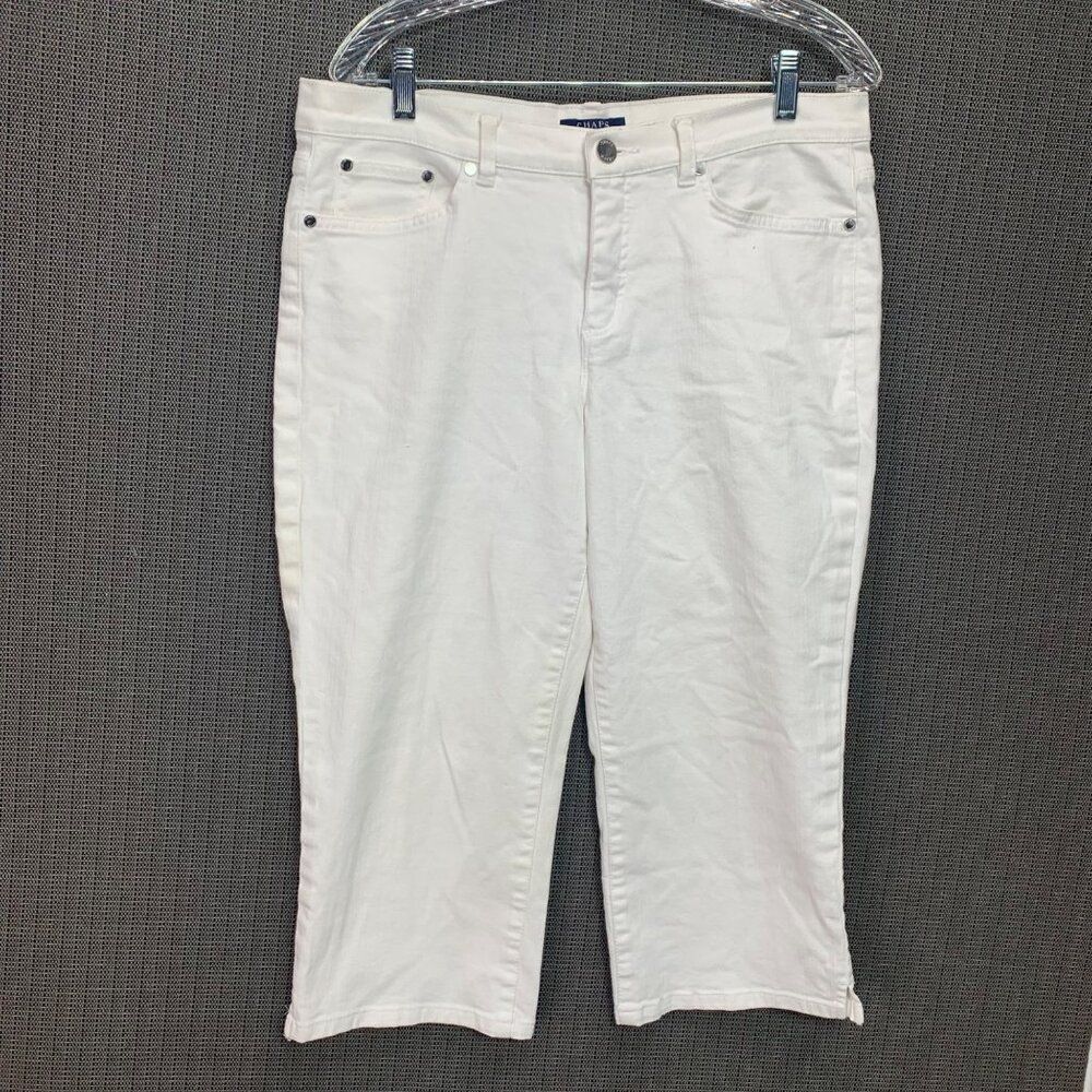 Ralph Lauren Chaps High Waist  Womens Size 10 White  Capri jeans Denim